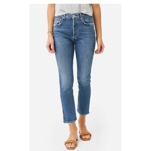 Agolde Medium Blue Ankle Crop Jeans